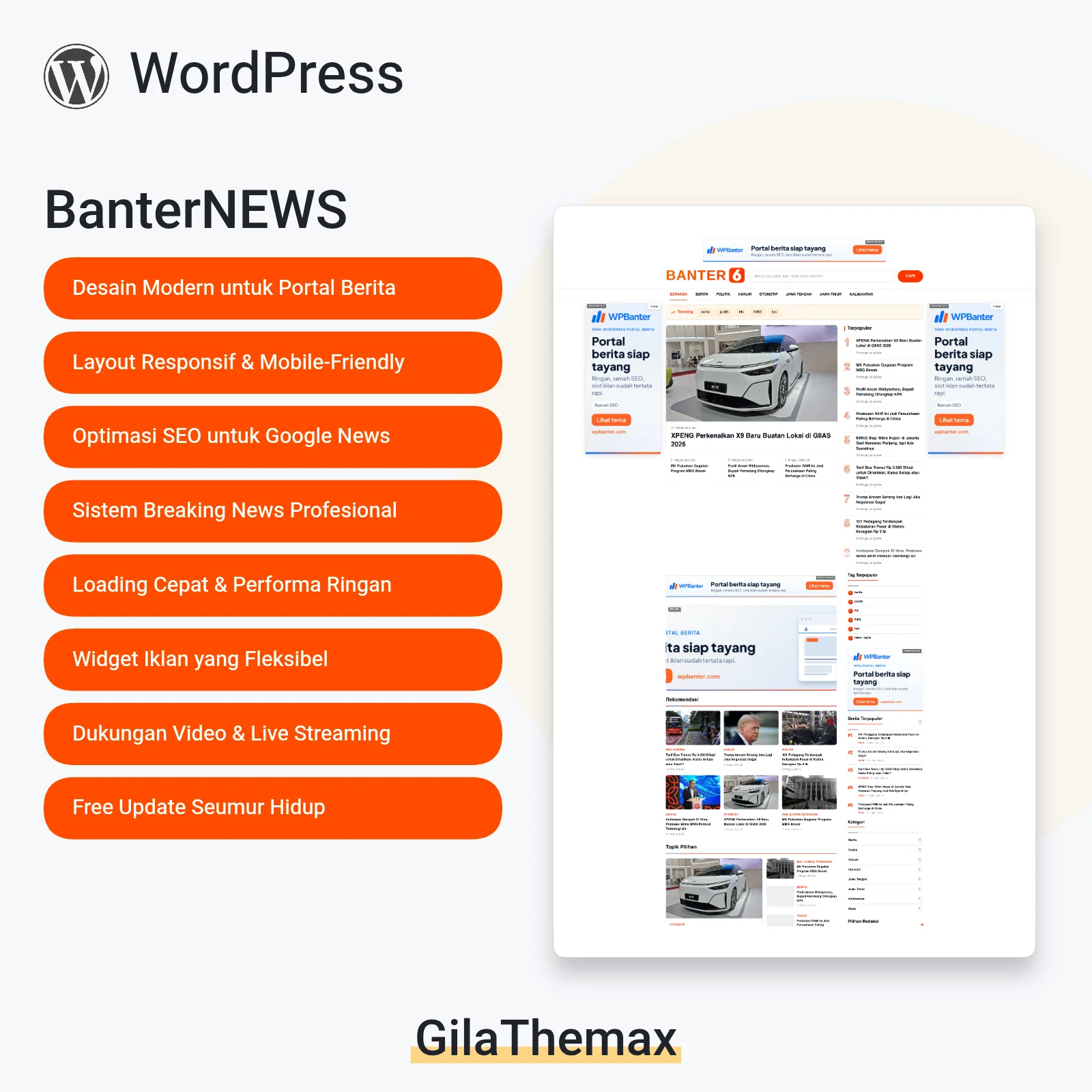 Banter6 Theme WordPress Portal Berita Mirip Liputan6